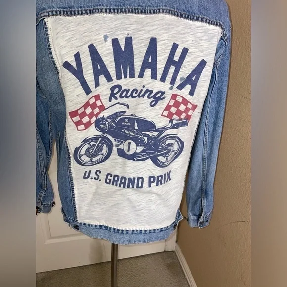 Unisex Gap Denim Gap Customized , Medium Wash Denim Icon Jean Jacket, Sz Large  - Picture 8 of 16